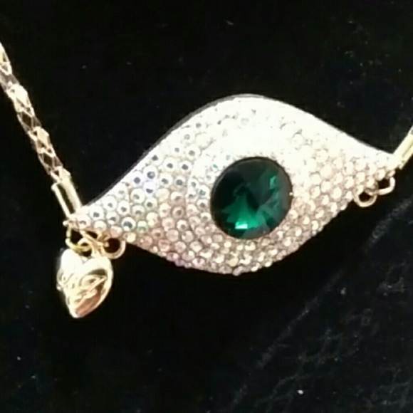 Besty Johnson green evil eye necklace rhinestones last one - Picture 3 of 4